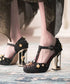 Embellished T-Strap Heels